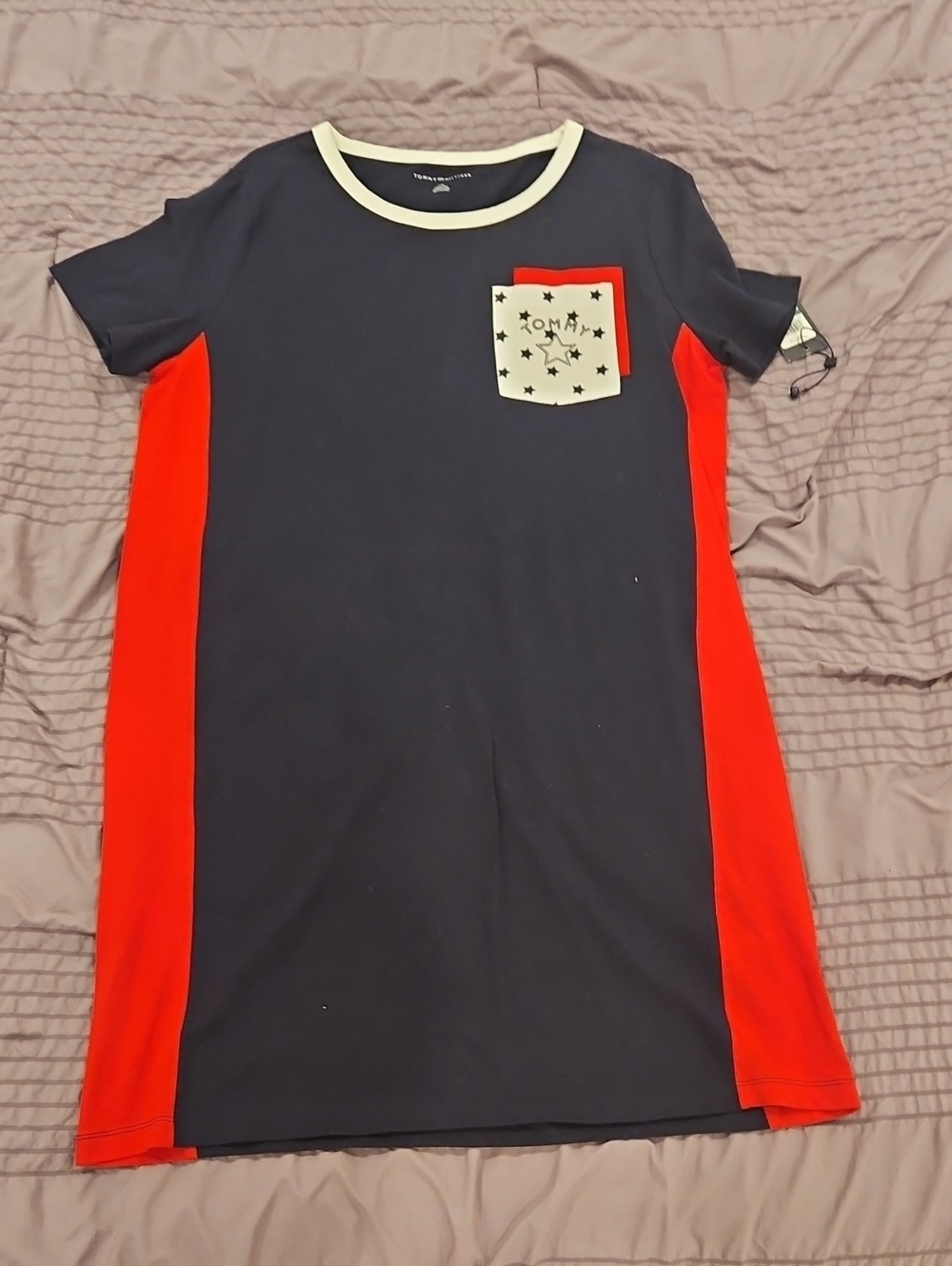 Tommy Hilfiger Navy, Red and Cream Star Pocket Dress